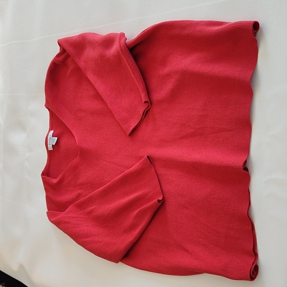 Dressbarn Sweater Size 18/20 Red Knit V-Neck Valentine's Christmas Festive - Picture 7 of 12